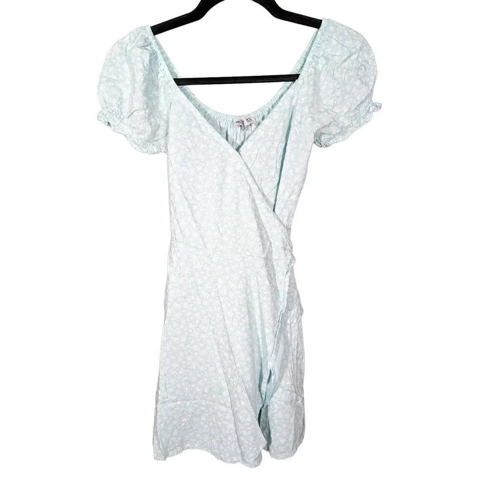 Hollister Blue/Green Wrap Dress Women's Size XS